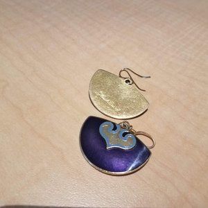 Laurel Burch Earrings - Purple dn Gold